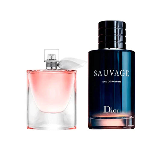 Bundle 8 – Couple’s Perfume Set (2 x 100ml / 3.4 fl oz) – La Vie Est Belle for Her | Sauvage for Him