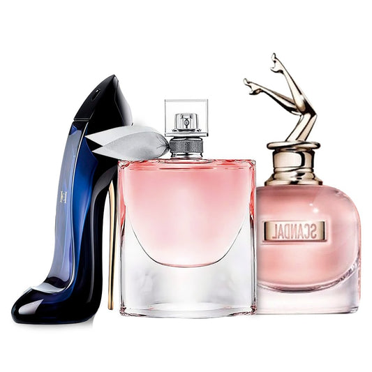 Bundle 1 – Women’s Perfume Set (3 x 100ml / 3.4 fl oz) – La Vie Est Belle | Good Girl | Scandal